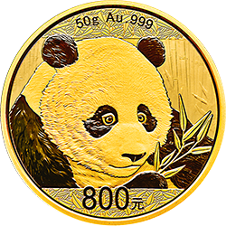 2018版熊貓金銀紀(jì)念幣50克圓形金質(zhì)紀(jì)念幣