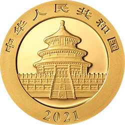 2021版熊貓金銀紀(jì)念幣15克圓形金質(zhì)紀(jì)念幣