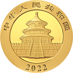 2022版熊貓貴金屬紀念幣15克圓形金質(zhì)紀念幣